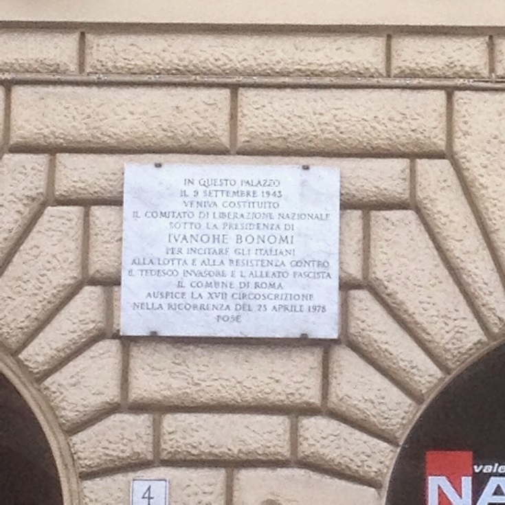 Targa commemorativa del C.L.N. a Roma