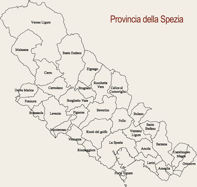 I Comuni della Provincia della Spezia