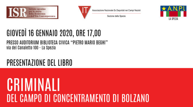 Editoria: presentazione del volume “Criminali” di Costantino di Sante