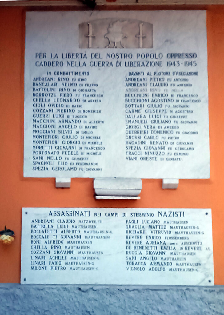 Lapide commemorativa a Vezzano Ligure. Foto di Mauro Martone